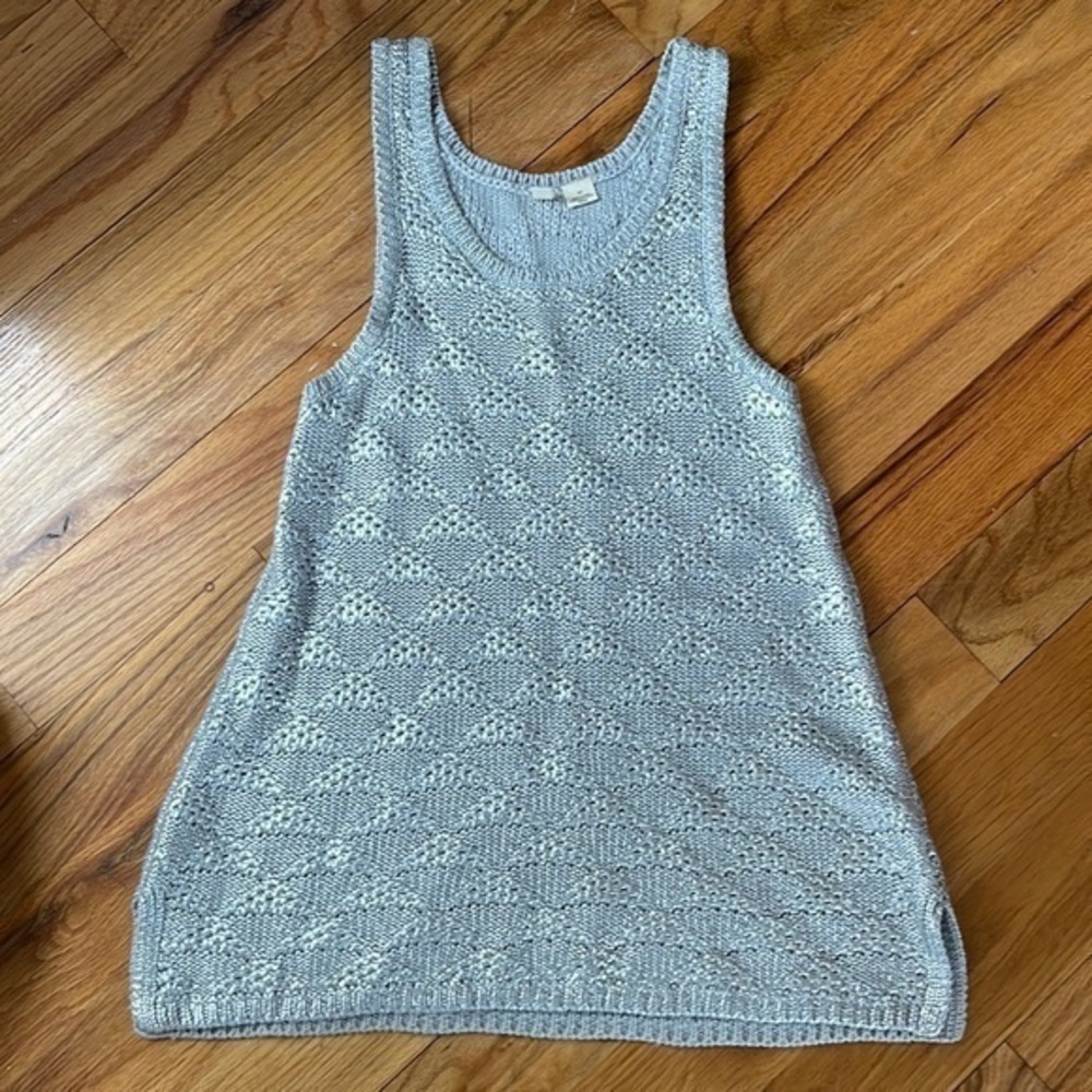 Moth Anthropologie Sleeveless Sweater Tank Tunic Silver Metallic Small Boho